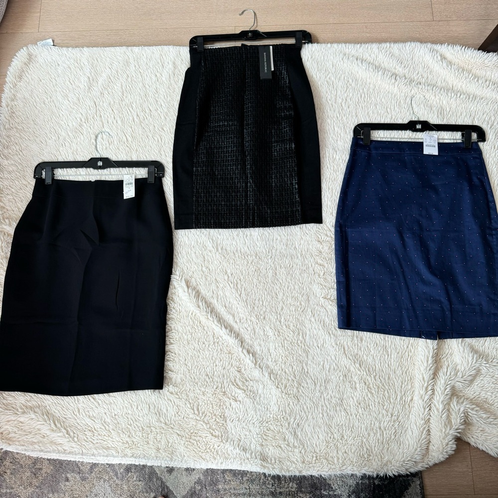 NWT Pencil skirts from Banana Republic, J Crew, & Loft (all size 0) - lot of 3